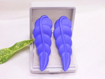 OHRCLIPS "FLÜGEL" LEUCHTEND BLAU: PRESSGLAS: 57,5 mm LANG - Bild 1 von 4