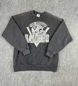 Los Angeles LA Oakland Vegas Raiders Mens XL Distressed Sweatshirt Vintage 80's - Picture 1 of 9