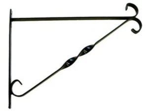 16" Black Metal Garden Outside Plant Flower Hanging Basket Bracket - Picture 1 of 1