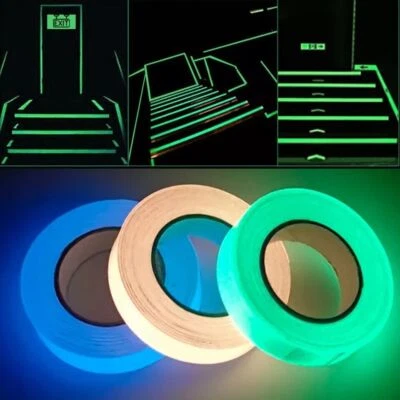 Glow In The Dark Sticky Tape Self Adhesive Luminous Safety Film Stickers 3M Roll - Image 1 of 4