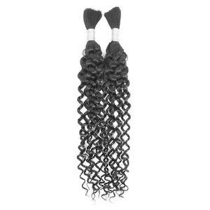 Brazilian Human Hair Extensions - Deep Wave Bulk - 100% Unprocessed Virgin Hair - Picture 1 of 5