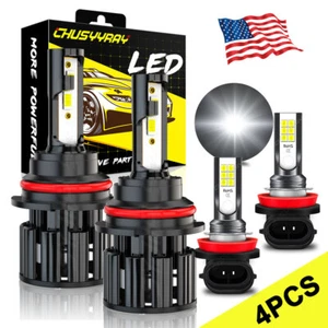 6000K White LED Headlight Fog Light Bulbs Combo For Nissan Versa Note 2014-2019 - Picture 1 of 12