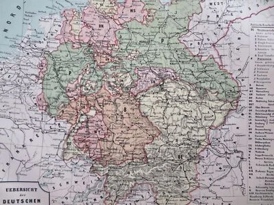 German Confederation Prussia Austria Bavaria Bohemia Saxony Hanover 1858-59 map - Image 1 of 4