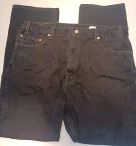 Vintage Black Levi's 505 Regular Fit Straight Leg Denim Jeans 40x32 Made In USA - Picture 1 of 8