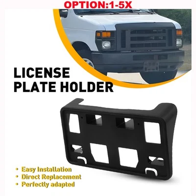 For 2008-14 Ford E-350 Front Bumper License Plate Holder Frame Mounting Bracket - Image 1 of 4