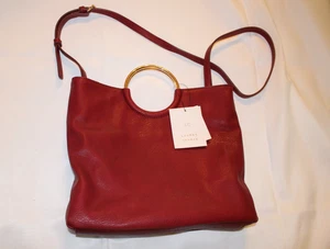 NWT LAUREN CONRAD LC Cabernet Red Vegan Faux Leather Convertible Crossbody Bag - Picture 1 of 6
