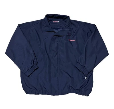 Chaqueta de bombardero cortavientos vintage PRADA Sport negra cremallera completa talla grande Foto 1 de 4