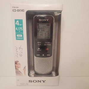 Sony ICD-BX140 Mono Digital Voice Recorder – New Sealed MP3 4GB Dictaphone - Picture 1 of 8