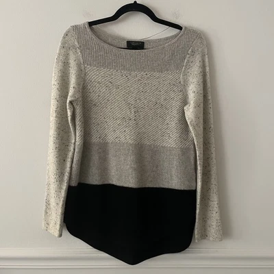 Suéter Charter Club 100% Cachemira Color Bloqueado Moteado Gris Talla S Silencioso Lujo Foto 1 de 4