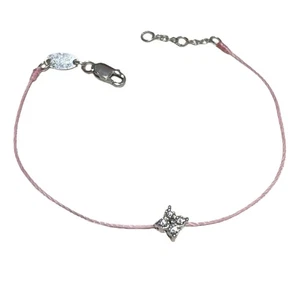 Four Point Star Charm Bracelet With Diamonds Accent For Layering Jewelry - Picture 1 of 10