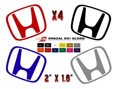 (4) Logo Sticker Wheel Center Caps Decal For Honda CIVIC ACCORD CRV Vtec Si - Image 1 of 4
