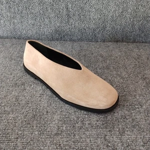 COS Suede Ballet Flats Shoe Size 38 Women Quiet Luxury Minimalist In Beige - Picture 1 of 13