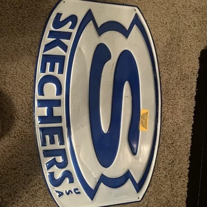 SKECHERS USA Silver & Blue Metal Sign Advertising Display 23" x 15" embossed - Picture 1 of 4