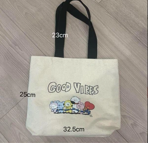 Bolso de Mano de Tela BT21 / Buenas Vibraciones / Nacido para Ser una Estrella / Artículos Oficiales Auténticos - Imagen 1 de 5