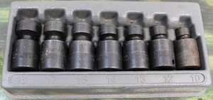 HERRAMIENTAS A PRESIÓN 7 piezas 1/2" unidad 6 puntos métrico impacto poco profundo giratorio juego de enchufes ee. uu. - Imagen 1 de 5