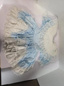 Vestido Lid L Dollys Azul Cielo Blanco Encaje Volantes Lazo Botón Pagent Vestido Talla 3T - Imagen 1 de 10