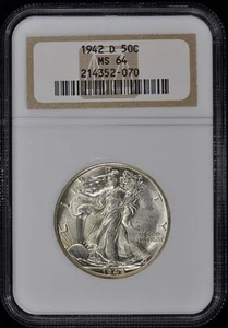 1942-D Walking Liberty Half Dollar 50C NGC MS64 - Picture 1 of 2