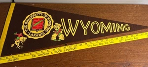 "Banderín de fieltro vintage de la Universidad de Wyoming vaqueros fieltro 29""" - Imagen 1 de 8