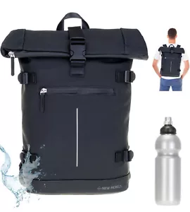 Rucksack Herren Freizeitrucksack Roll-Top New Rebels WIlliam 51130600 Schwarz +f - Bild 1 von 12