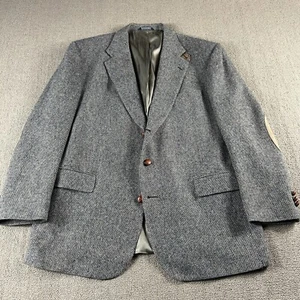 Stafford Men's 3/2 Roll Wool Tweed Sport Coat Blazer Brown Size 44R - Picture 1 of 17