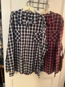 (2) Route 66 XXXX-LG. 4X Big & Tall Mens Shirts DBL Chest Pockets 1 NWT /1 NWOT - Picture 1 of 6