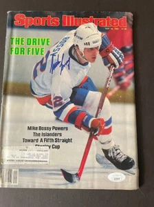 1984 SPORTS ILLUSTRATED MAGAZINE MIKE BOSSY SIGNED ISSUE JSA COA ISLANDERS AUTO - Picture 1 of 3