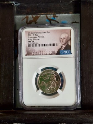2021 P Tuskegee Airmen NP Quarter 25c Ngc MS68. Early releases - Image 1 of 2