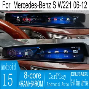 Dashboard for Mercedes-Benz S W221 2006-2012 & Dual Screen Android Car Radio - Bild 1 von 15