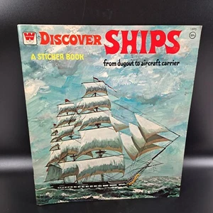Vintage 70s Whitman Discover Ships Sticker Book c1975 Unused - Picture 1 of 9