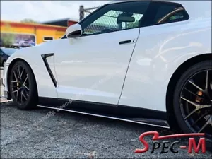 Carbon Fiber V2 Style Side Skirt Extensions fits for NISSAN Skyline GT-R R35 GTR - Picture 1 of 4