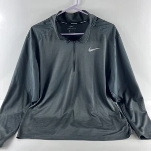 Nike Running Men's 2XL Gray Dri-fit Quarter Zip Stretch Pullover Athletic Top - Picture 1 of 14