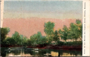 MARAIS DES CYGNES RIVER Ottawa, Kansas KS Postcard - Picture 1 of 2