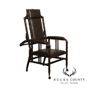 Hunzinger Antique Victorian Gothic Period Reclining Morris Chair - Picture 1 of 12
