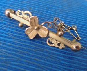 Victorian 9ct Yellow Gold Floral Sweetheart Bar Brooch h/m 1901 Sydenham Bros - Picture 1 of 6