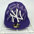 New York Yankees Embroidered Hat Purple New Era Logo Fitted Wool 7 3/8 (H16)