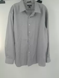 Claiborne Men’s Dress Shirt Fitted 100% Cotton Button Up Long Sleeve 18 - Picture 1 of 4