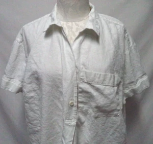 Madewell white button down collared top blouse Size Sz Large Lg L - Picture 1 of 13
