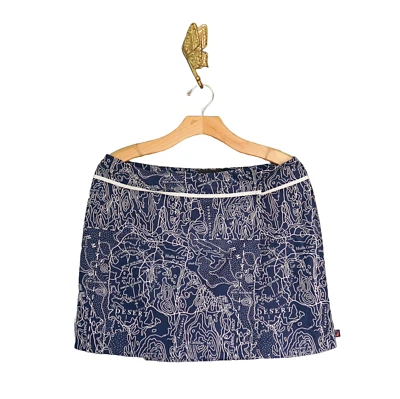 Antigo La Blanca EUA Gráfico Náutico Maiô Cover Up Saia M Mapa de Praia Resort Wear - Imagem 1 de 4