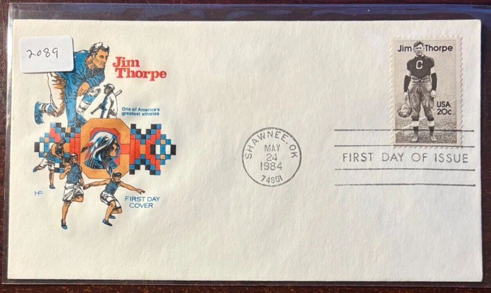 #2089 Jim Thorpe FDC on House of Farnam cachet - Image 1 of 1