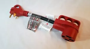 MightyCord RV 30A maschio-50A adattatore femmina 125 V impugnatura dito entrambe le estremità 12" lungo H-D - Foto 1 di 9