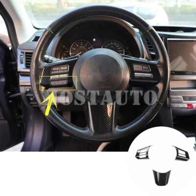 For Subaru Outback Legacy ABS Carbon Steering Wheel Button Frame Cover 2010-2012 - image 1 of 4
