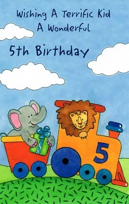 Cute 5TH BIRTHDAY Card FOR A TERRIFIC KID 5 YEAR OLD by Gallant Greetings + ✉