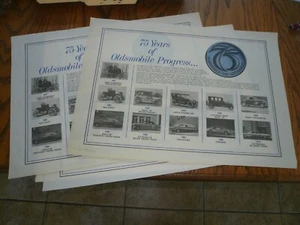 1972 Oldsmobile 75th Anniversary Limited Edition - Paper Place Mat - 2 for 1 - Picture 1 of 1