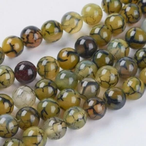 30 perles naturelles en agate veine de dragon 6 mm - Imagen 1 de 1