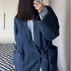 Unisex Adult Casual Denim Kimono Cardigan Jacket Loose Haori Outwear Coat Summer - Picture 1 of 16
