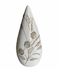 Vintage Bauer USA Ceramic Cream W/ Gold Floral Teardrop Vase
