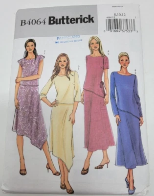 Butterick B4064 Misses Top & Skirt Asymmetric Sewing Pattern sz 8 10 12 - Image 1 of 3