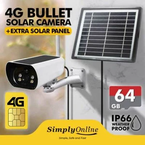 4G Solar Camera + EXTRA SOLAR PANEL + 64GB SD /  IP66 Weatherproof - Picture 1 of 8
