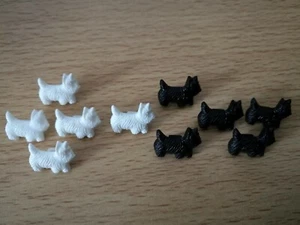 Dog buttons 17mm shank backed novelty buttons - Westie / Scottie - 15% multibuy - Picture 1 of 5