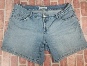 Y2K Tommy Hilfiger pantaloncino donna fidanzato sbiadito taglia 20 (44") - Foto 1 di 11